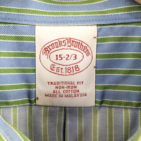 ブルックスブラザーズ BROOKS BROTHERS ストライプ コットン レギュラーカラーシャツ メンズ 15-2/3