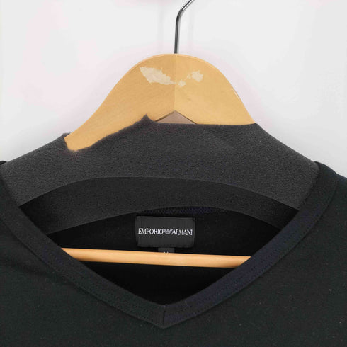エンポリオアルマーニ EMPORIO ARMANI ラインストーン vネックTシャツ レディース import:M