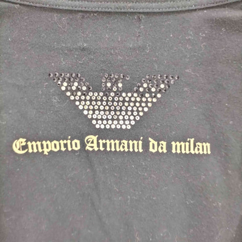 エンポリオアルマーニ EMPORIO ARMANI ラインストーン vネックTシャツ レディース import:M
