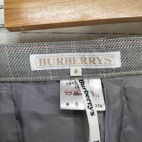 バーバリーズ BURBERRYS チェック柄ツータックウールスラックス レディース 9