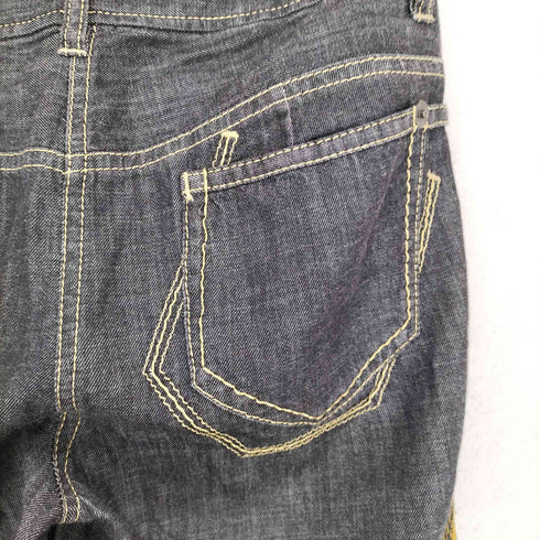 フロント刺繍デザインセミフレアパンツ Y2K レディース EUR:38