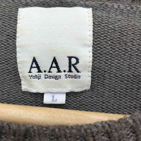 ヨウジヤマモトダーバン アール Yohji Yamamoto DURBAN A.A.R リブ編み 切替 ラグランスリーブ クルーネック ウール ニット メンズ JPN:L