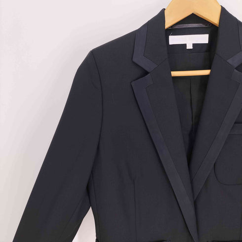 ヴェロニクブランキーノ Veronique Branquinho 90S ベルギー製 総裏 1B パイピング ウール ジャケット レディース EUR:38