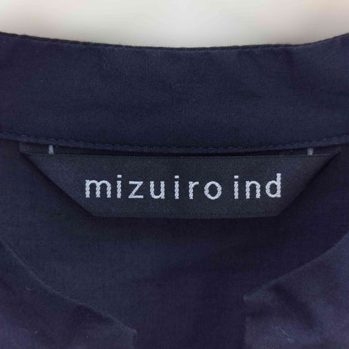 ミズイロインド mizuiro ind バンドカラー ブラウス レディース