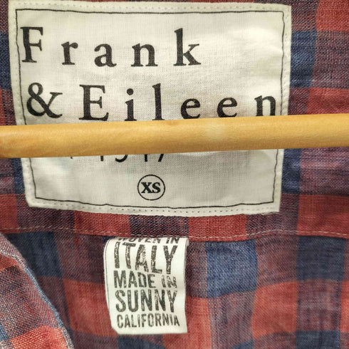フランクアンドアイリーン Frank&Eileen USA製 チェック L/S リネン シャツ レディース import:XS