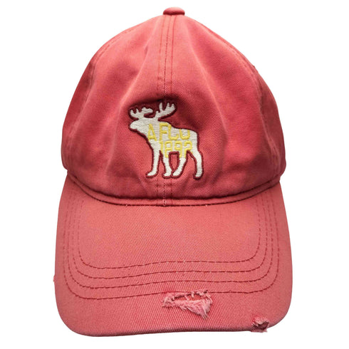 アバクロンビーアンドフィッチ Abercrombie & Fitch 90S ヘラジカ ムース ロゴ 刺繍 ダメージ加工 6パネル キャップ メンズ