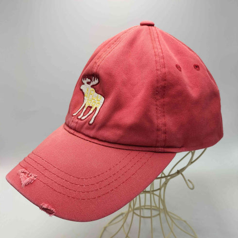 アバクロンビーアンドフィッチ Abercrombie & Fitch 90S ヘラジカ ムース ロゴ 刺繍 ダメージ加工 6パネル キャップ メンズ