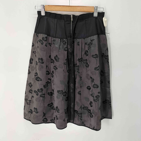 マークジェイコブス MARC JACOBS ririジップ シルク混 花柄 ジャガード フレアスカート レディース JPN:0