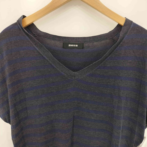 ズッカ ZUCCa フレンチスリーブボーダーカットソー レディース import:M