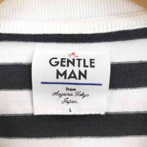 ミスタージェントルマン MR.GENTLEMAN S/S ボーダーコットンクルーネックTシャツ メンズ import:L