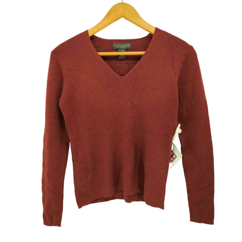 バナナリパブリック BANANA REPUBLIC 90s EXTRA FINE ITALIAN MERINO 香港製 メリノウール Vネック ニット レディース import:M