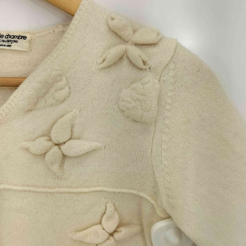 ローブドシャンブルコムデギャルソン robe de chambre COMME des GARCONS 00aw archive フラワー リボン 立体装飾 ウールカーディガン レディース