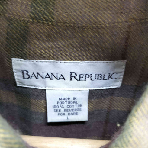 バナナリパブリック BANANA REPUBLIC OLD ポルトガル製 チェック レギュラーカラーシャツ メンズ import:L