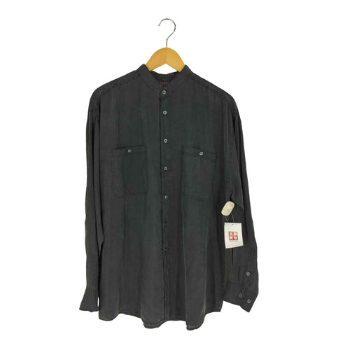 SILK SENSAZIONE シルク100% シアーバンドカラーシャツ メンズ import:M
