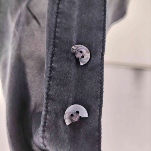 SILK SENSAZIONE シルク100% シアーバンドカラーシャツ メンズ import:M