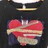 トリココムデギャルソン tricot COMME des GARCONS 02aw archive 製品染め ビジュー テープ装飾 メルトン ハートモチーフニット レディース JPN:M