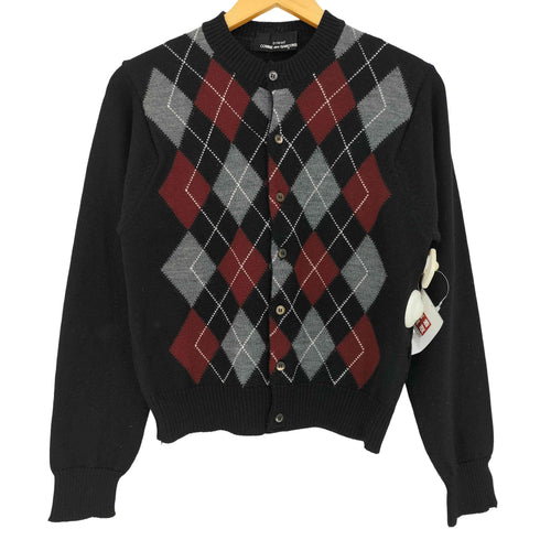 トリココムデギャルソン tricot COMME des GARCONS 94aw archive アーガイル ウール ハイネック カーディガン レディース