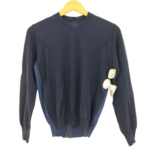 タオコムデギャルソン tao COMME des GARCONS 22aw バックトゥフロント カーブデザイン ドッキング 梳毛天竺ニットソー レディース JPN:S