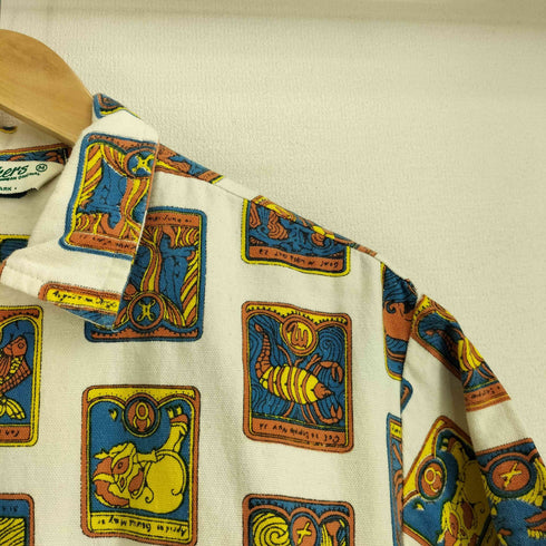 バッカーズ Backers TRADE MARK 三角タグ 総柄 ダブルポケット S/S コットンシャツ メンズ