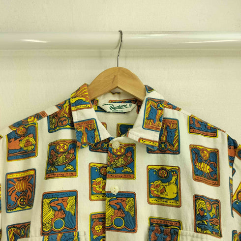 バッカーズ Backers TRADE MARK 三角タグ 総柄 ダブルポケット S/S コットンシャツ メンズ