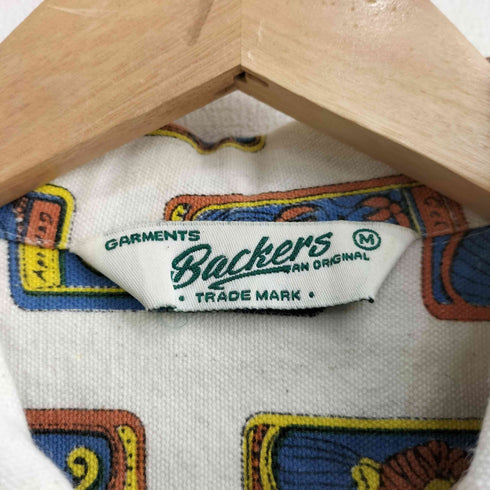 バッカーズ Backers TRADE MARK 三角タグ 総柄 ダブルポケット S/S コットンシャツ メンズ