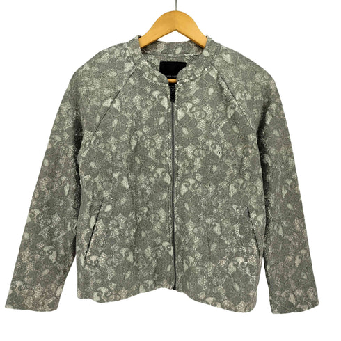 バナナリパブリック BANANA REPUBLIC マオカラー レース ラグラン ジップアップジャケット レディース import:M