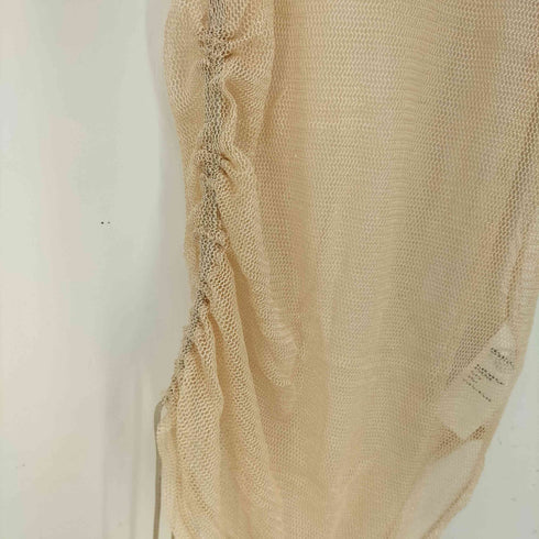 DEBBY UPPER ロゴバッチ ノースリーブ メッシュギャザー トップス レディース 1