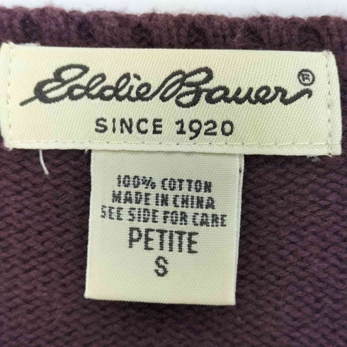 エディーバウアー Eddie Bauer 90s 白タグ 花刺繍 コットンニット レディース import:S