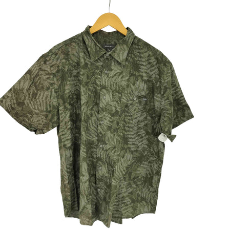 エディーバウアー Eddie Bauer リーフ柄 S/S シャツ メンズ import:XL