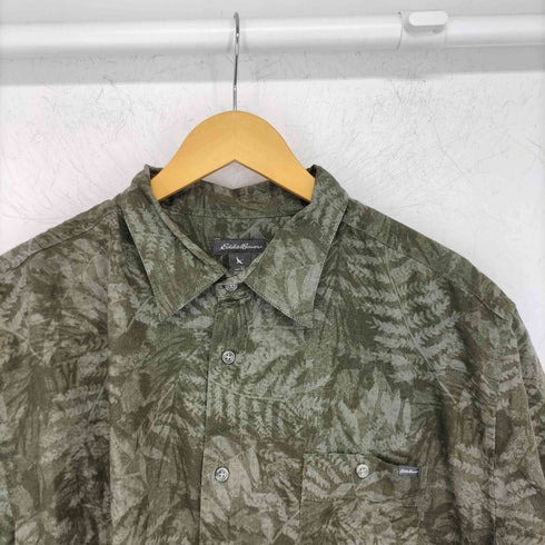 エディーバウアー Eddie Bauer リーフ柄 S/S シャツ メンズ import:XL