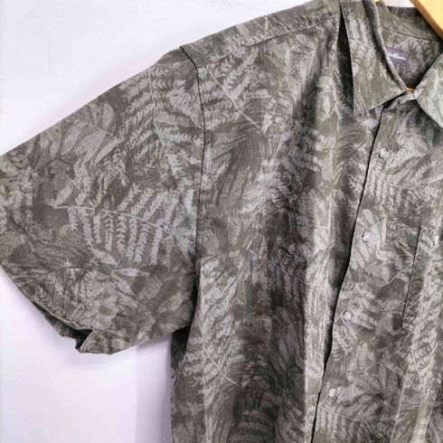 エディーバウアー Eddie Bauer リーフ柄 S/S シャツ メンズ import:XL