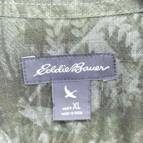 エディーバウアー Eddie Bauer リーフ柄 S/S シャツ メンズ import:XL