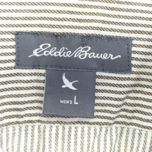 エディーバウアー Eddie Bauer ハーフジップ ヒッコリー ワークシャツ メンズ import:L