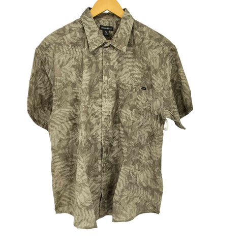 エディーバウアー Eddie Bauer リーフ柄 S/S シャツ メンズ import:XL