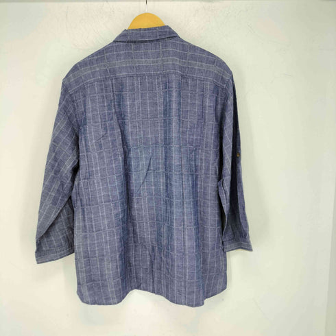 エディーバウアー Eddie Bauer 格子柄 コットンリネン レギュラーカラーシャツ メンズ import:XL