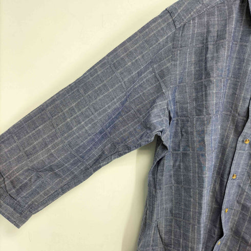 エディーバウアー Eddie Bauer 格子柄 コットンリネン レギュラーカラーシャツ メンズ import:XL