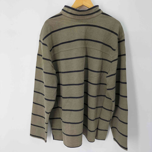 エルエルビーン L.L.Bean ボーダー 鹿の子 ハーフジップカットソー メンズ import:XL