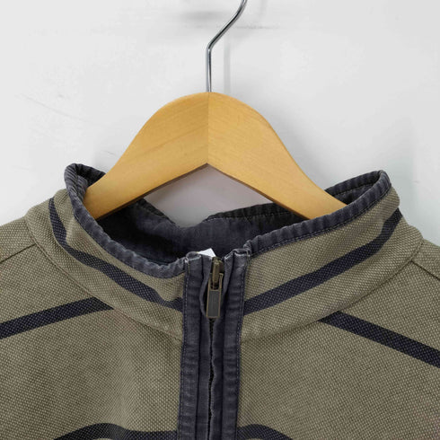 エルエルビーン L.L.Bean ボーダー 鹿の子 ハーフジップカットソー メンズ import:XL