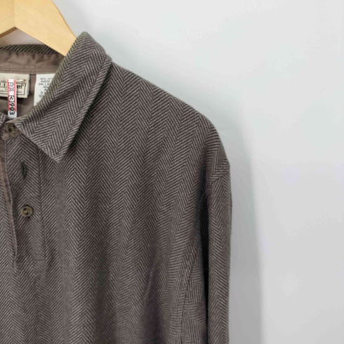 エルエルビーン L.L.Bean ヘリンボーン L/S ポロシャツ メンズ import:XL