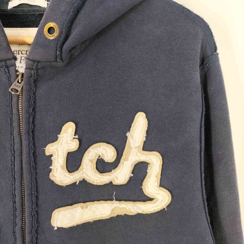 アバクロンビーアンドフィッチ Abercrombie & Fitch MUSCLE ロゴワッペン フリンジ ジップアップパーカー メンズ import:XL