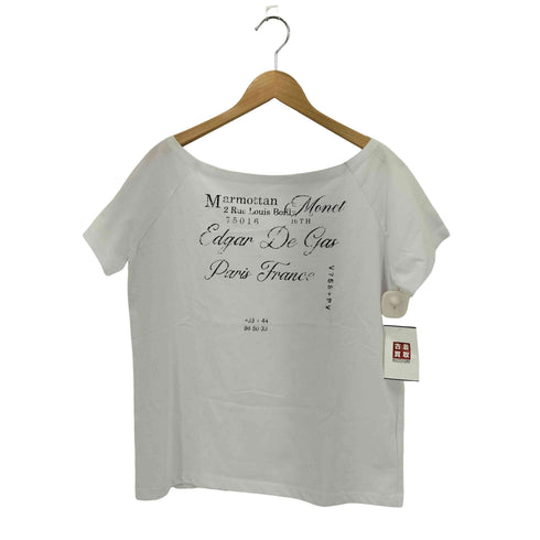 Black up プリント オフショルダー Tシャツ レディース FREE
