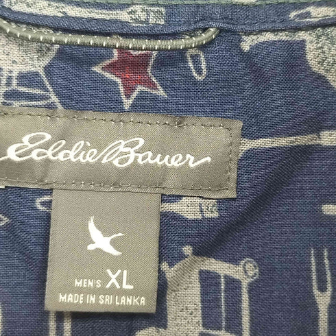エディーバウアー Eddie Bauer 総柄 BDシャツ メンズ import:XL