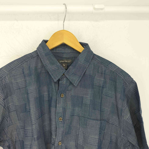 エディーバウアー Eddie Bauer 格子柄 コットンリネン BDシャツ メンズ import:XL