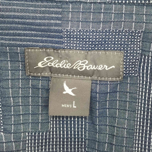 エディーバウアー Eddie Bauer 格子柄 コットンリネン BDシャツ メンズ import:XL