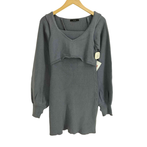 エモダ EMODA 23AW ショルダー チェーン レイヤーニット ワンピース レディース FREE