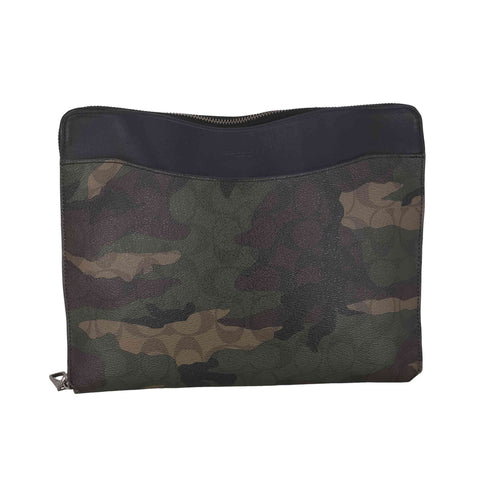 コーチ COACH 迷彩 レザークラッチバッグ メンズ