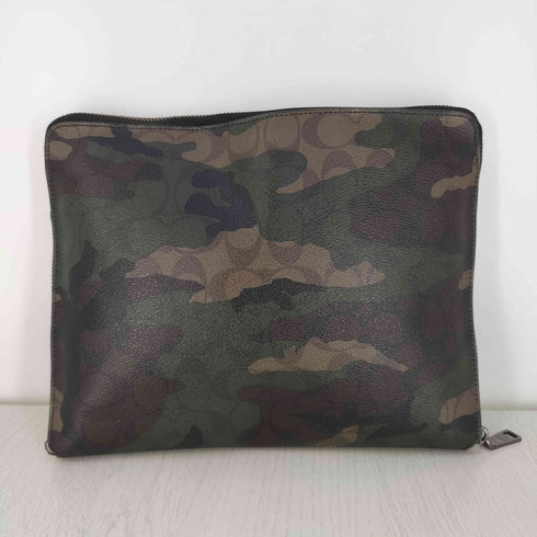 コーチ COACH 迷彩 レザークラッチバッグ メンズ