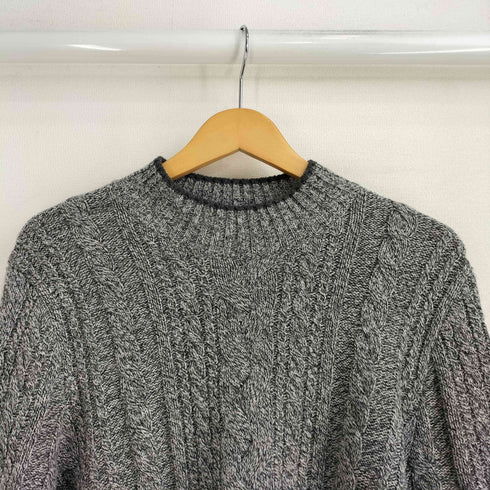 レリアン Leilian White Label カシミヤ100% モックネック ケーブルニット レディース