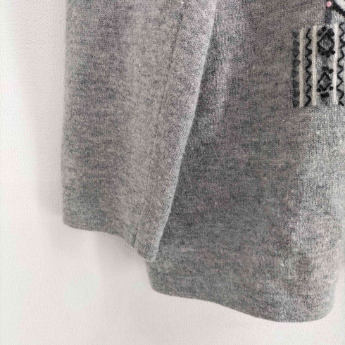レリアン Leilian 刺繍 カシミヤ混 タートルネック ニット レディース