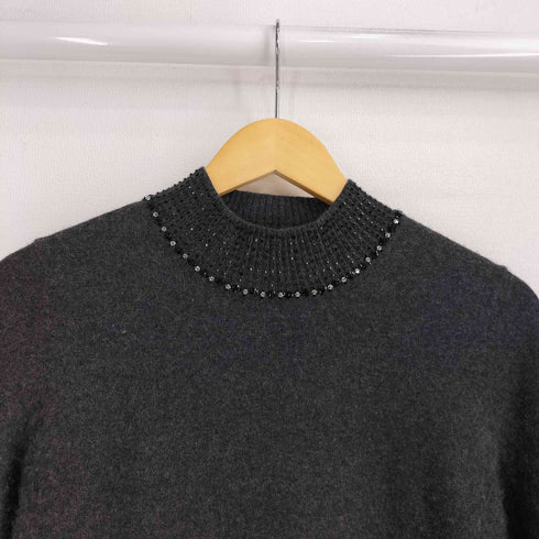 belleforle カシミヤ100% ビジュー モックネック ニット レディース